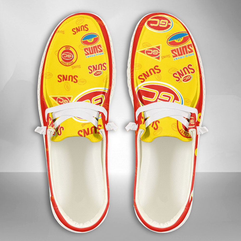 JWFancy AFL Gold Coast Suns Hey Dude Shoes Wally Men's Lace Up Loafers Comfortable For Men And Women