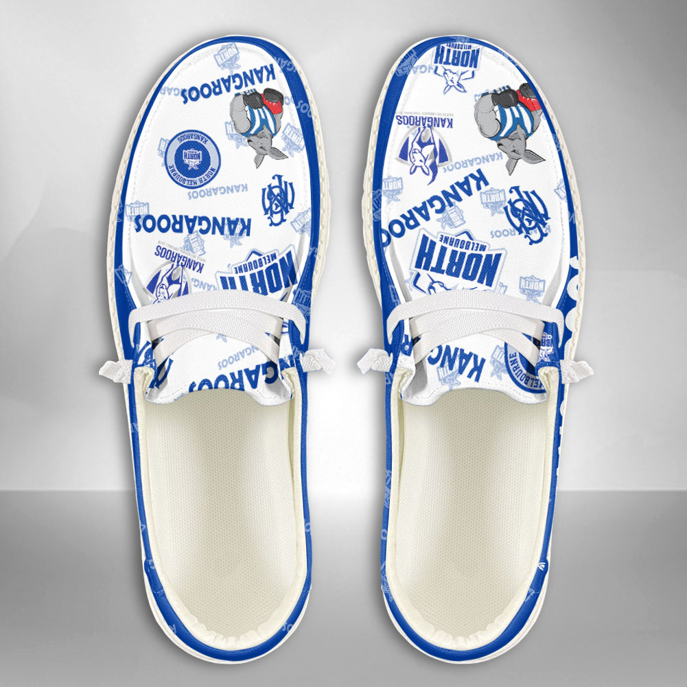 JWFancy AFL North Melbourne Kangaroos Hey Dude Shoes Wally Men's Lace Up Loafers Comfortable For Men And Women