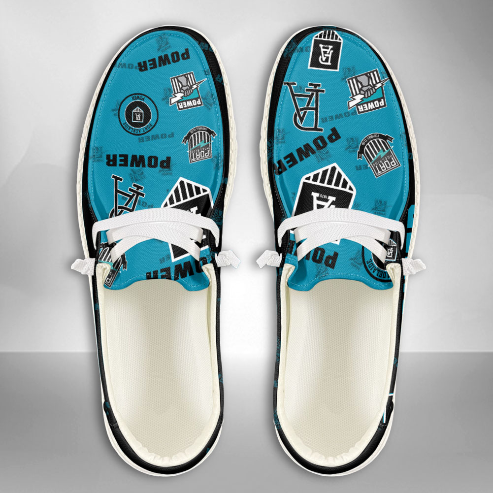 JWFancy AFL Port Adelaide Power Hey Dude Shoes Wally Men's Lace Up Loafers Comfortable For Men And Women