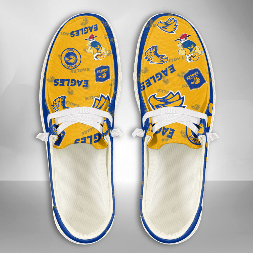 JWFancy AFL West Coast Eagles Hey Dude Shoes Wally Men's Lace Up Loafers Comfortable For Men And Women