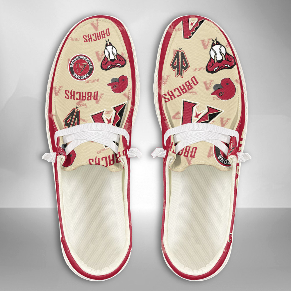 JWFancy MLB Arizona Diamondbacks Hey Dude Shoes Wally Men's Lace Up Loafers Comfortable For Men And Women