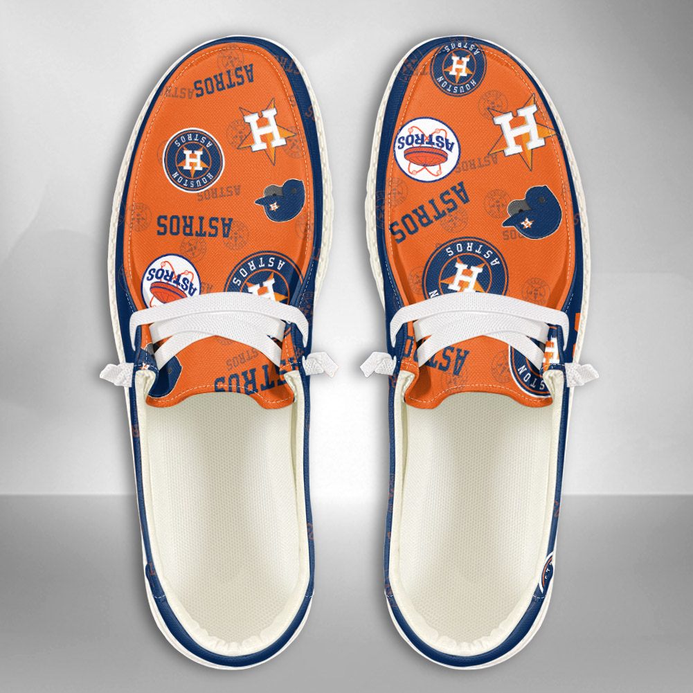 JWFancy MLB Houston Astros Hey Dude Shoes Wally Men's Lace Up Loafers Comfortable For Men And Women