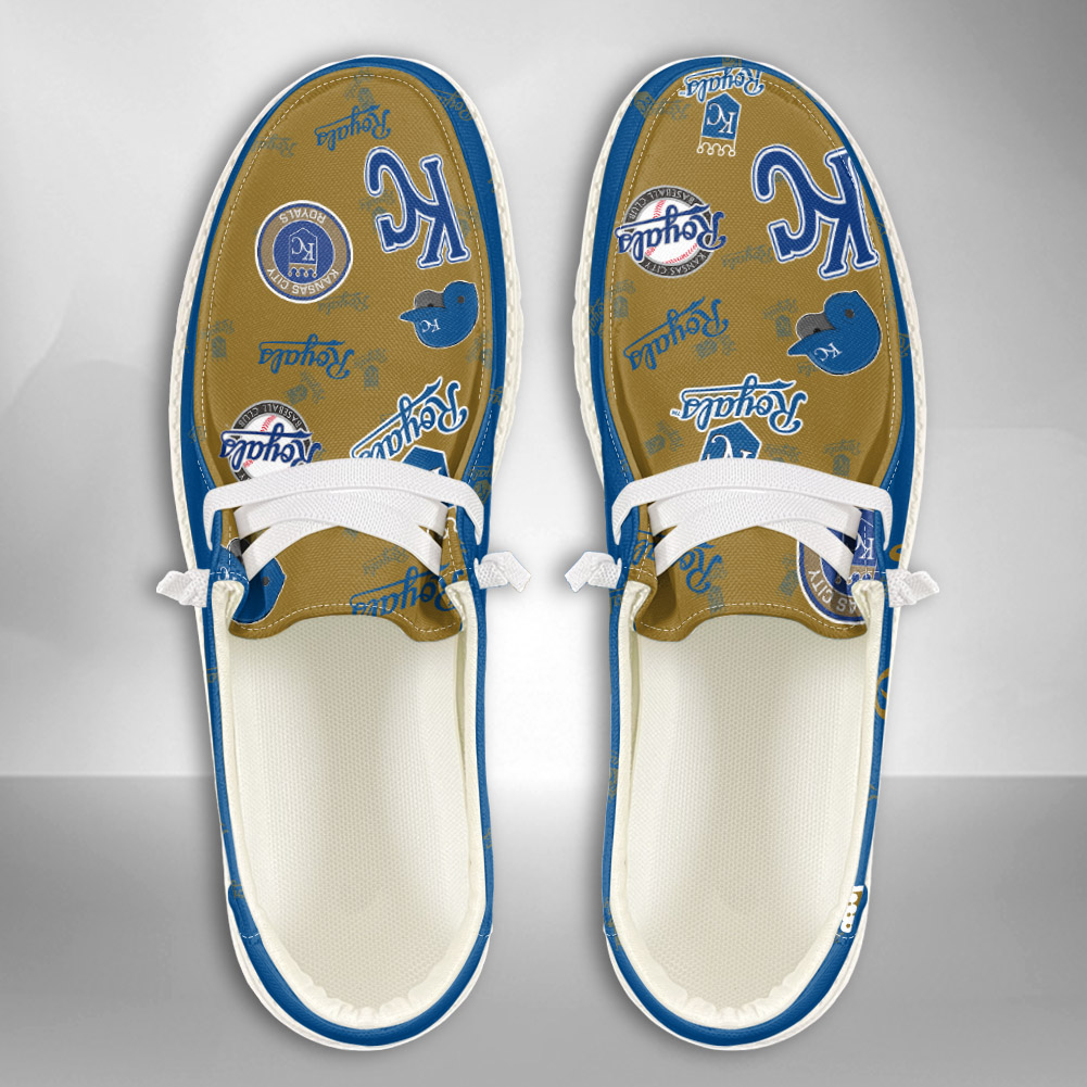 JWFancy MLB Kansas City Royals Hey Dude Shoes Wally Men's Lace Up Loafers Comfortable For Men And Women
