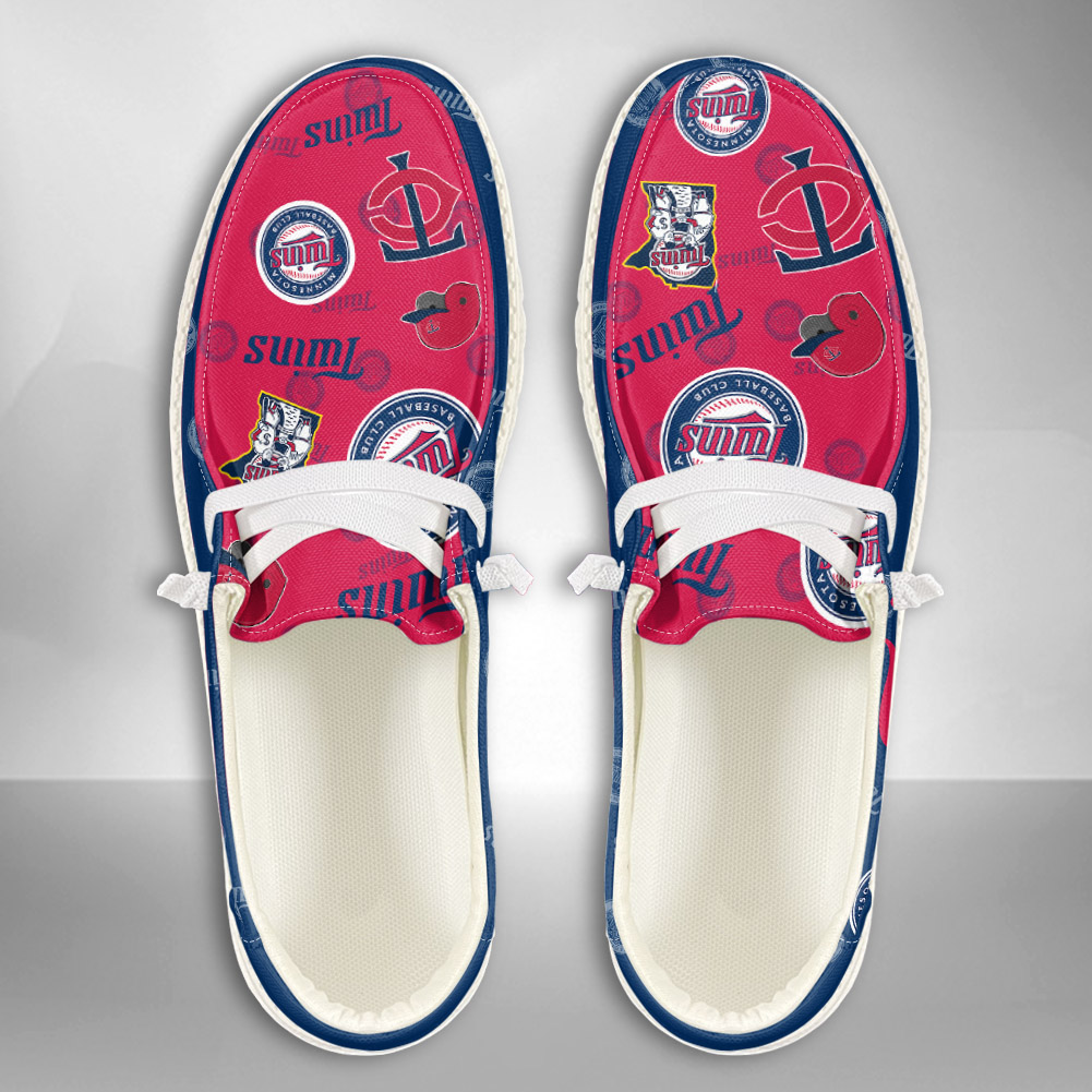 JWFancy MLB Minnesota Twins Hey Dude Shoes Wally Men's Lace Up Loafers Comfortable For Men And Women