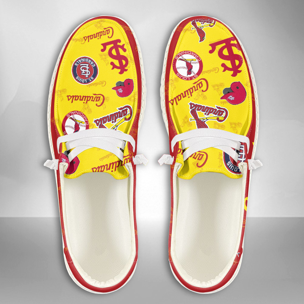 JWFancy MLB St Louis Cardinals Hey Dude Shoes Wally Men's Lace Up Loafers Comfortable For Men And Women