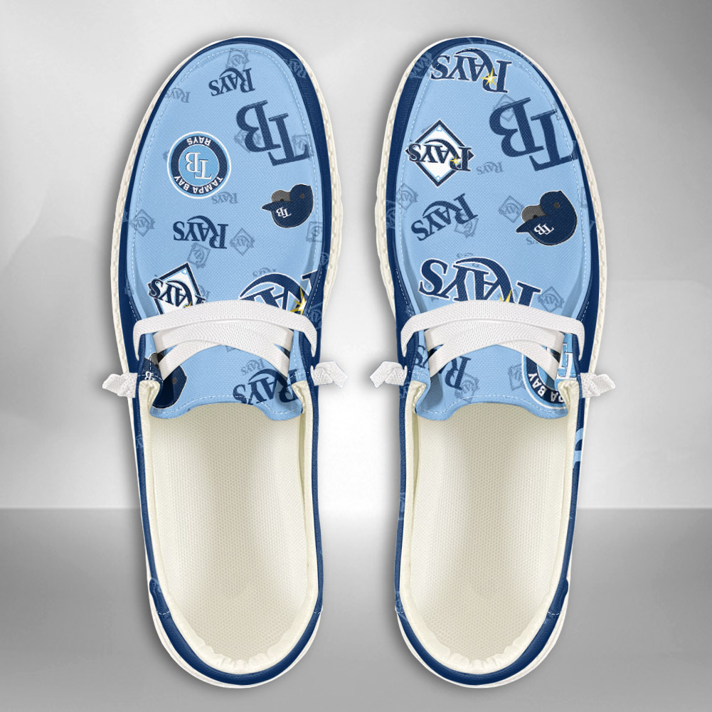 JWFancy MLB Tampa Bay Rays Hey Dude Shoes Wally Men's Lace Up Loafers Comfortable For Men And Women