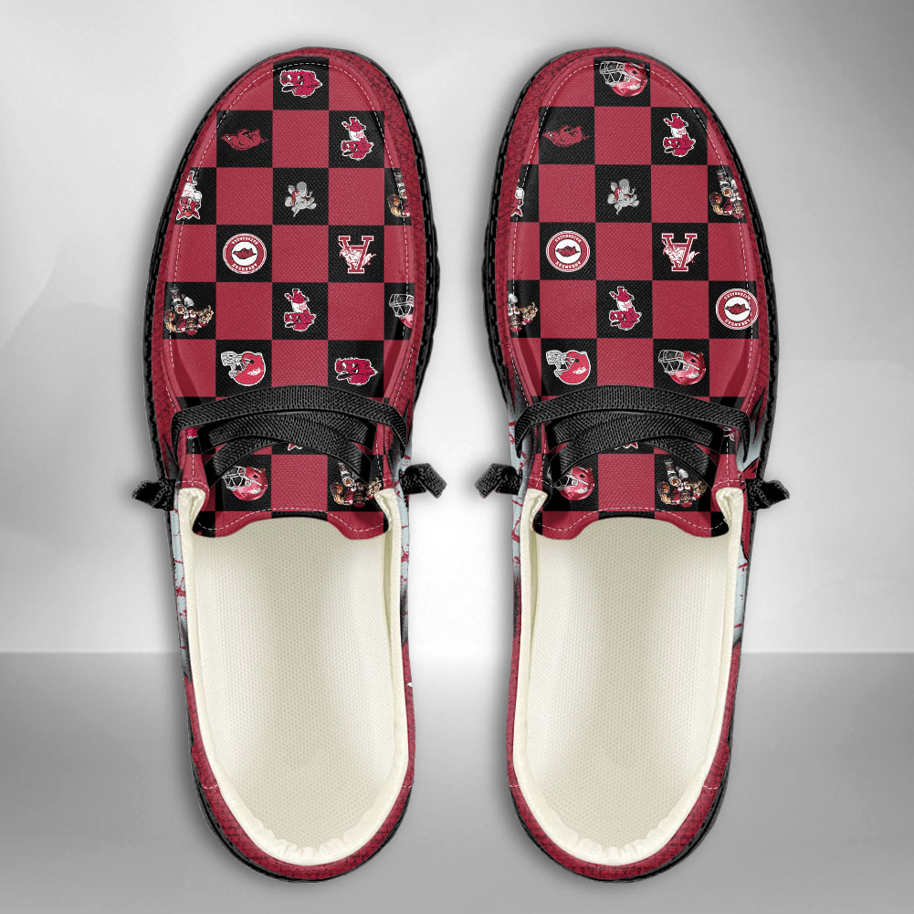 JWFancy NCAA Arkansas Razorbacks Hey Dude Shoes Wally Men's Lace Up Loafers Comfortable For Men And Women