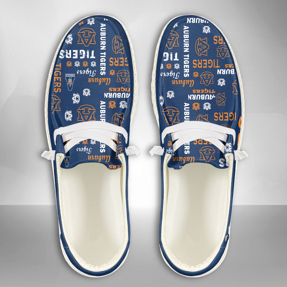 JWFancy NCAA Auburn Tigers Hey Dude Shoes Wally Men's Lace Up Loafers Comfortable For Men And Women