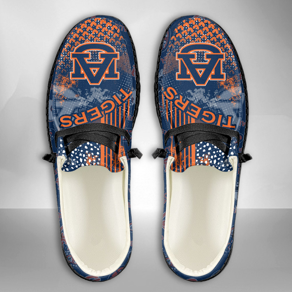JWFancy NCAA Auburn Tigers Hey Dude Shoes Wally Men's Lace Up Loafers Comfortable For Men And Women