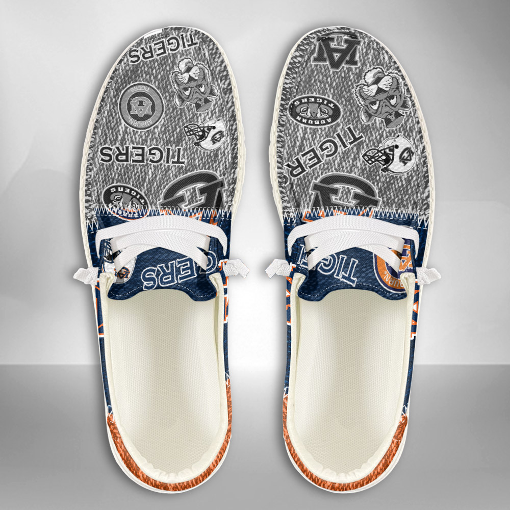 JWFancy NCAA Auburn Tigers Hey Dude Shoes Wally Men's Lace Up Loafers Comfortable For Men And Women