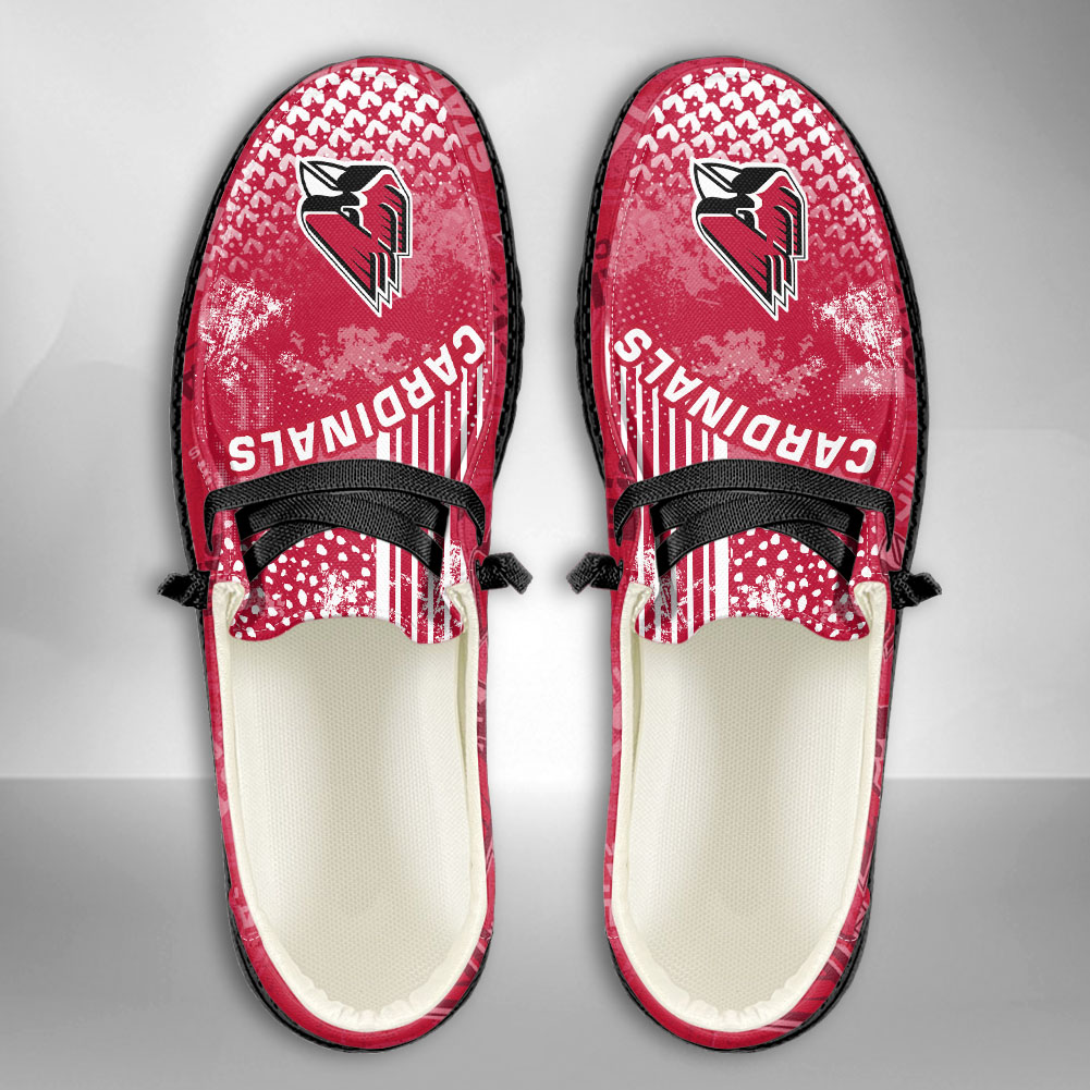 JWFancy NCAA Ball State Cardinals Hey Dude Shoes Wally Men's Lace Up Loafers Comfortable For Men And Women