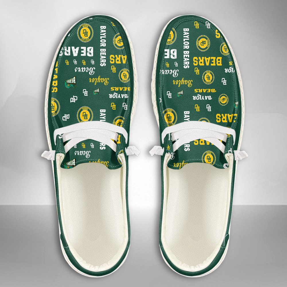 JWFancy NCAA Baylor Bears Hey Dude Shoes Wally Men's Lace Up Loafers Comfortable For Men And Women