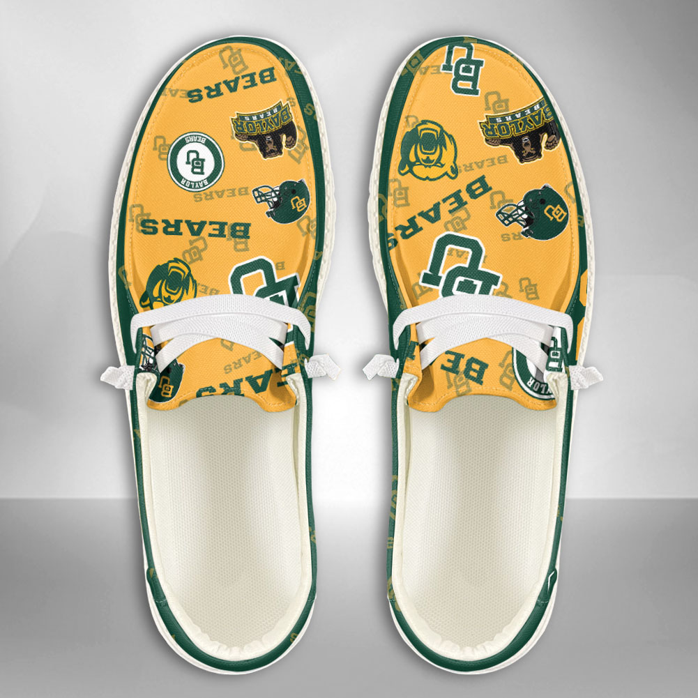 JWFancy NCAA Baylor Bears Hey Dude Shoes Wally Men's Lace Up Loafers Comfortable For Men And Women