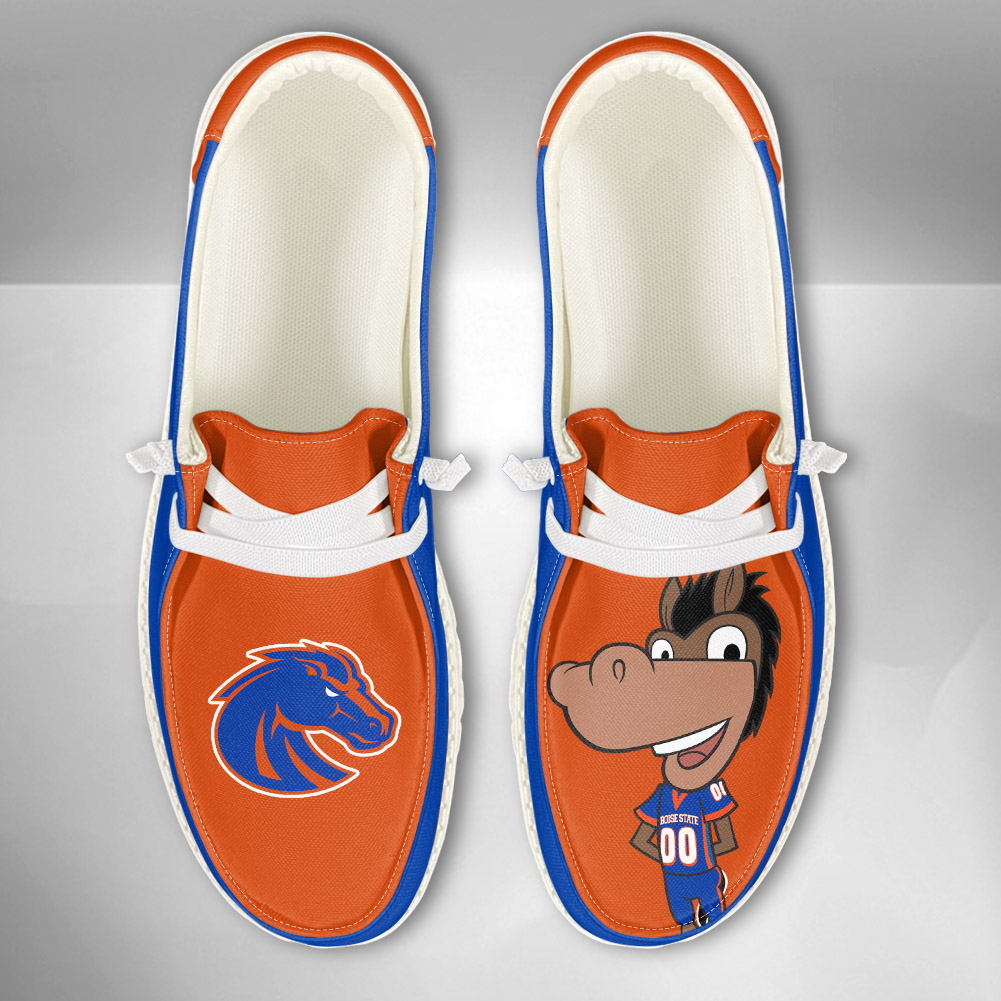 JWFancy NCAA Boise State Broncos Hey Dude Shoes Wally Men's Lace Up Loafers Comfortable For Men And Women