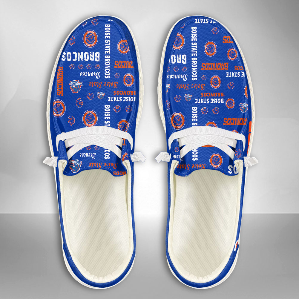 JWFancy NCAA Boise State Broncos Hey Dude Shoes Wally Men's Lace Up Loafers Comfortable For Men And Women