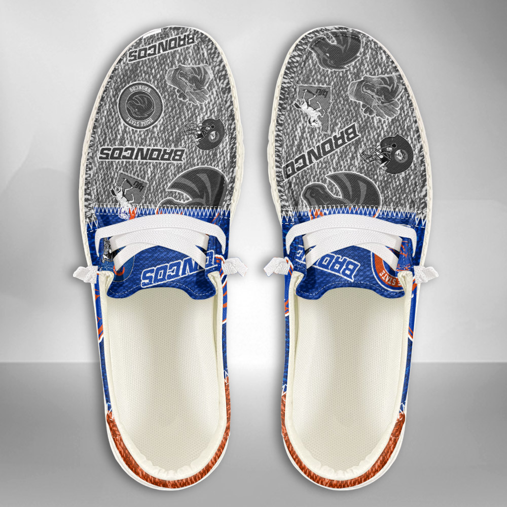 JWFancy NCAA Boise State Broncos Hey Dude Shoes Wally Men's Lace Up Loafers Comfortable For Men And Women