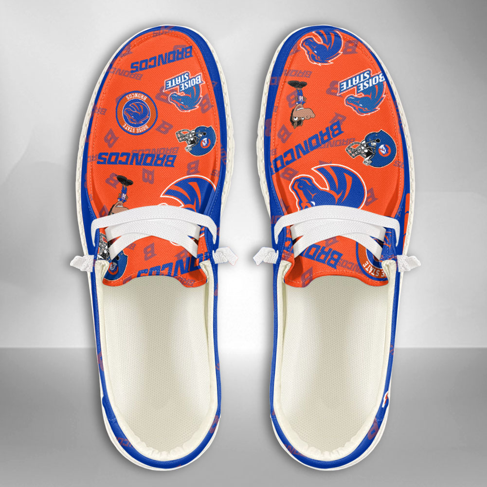 JWFancy NCAA Boise State Broncos Hey Dude Shoes Wally Men's Lace Up Loafers Comfortable For Men And Women