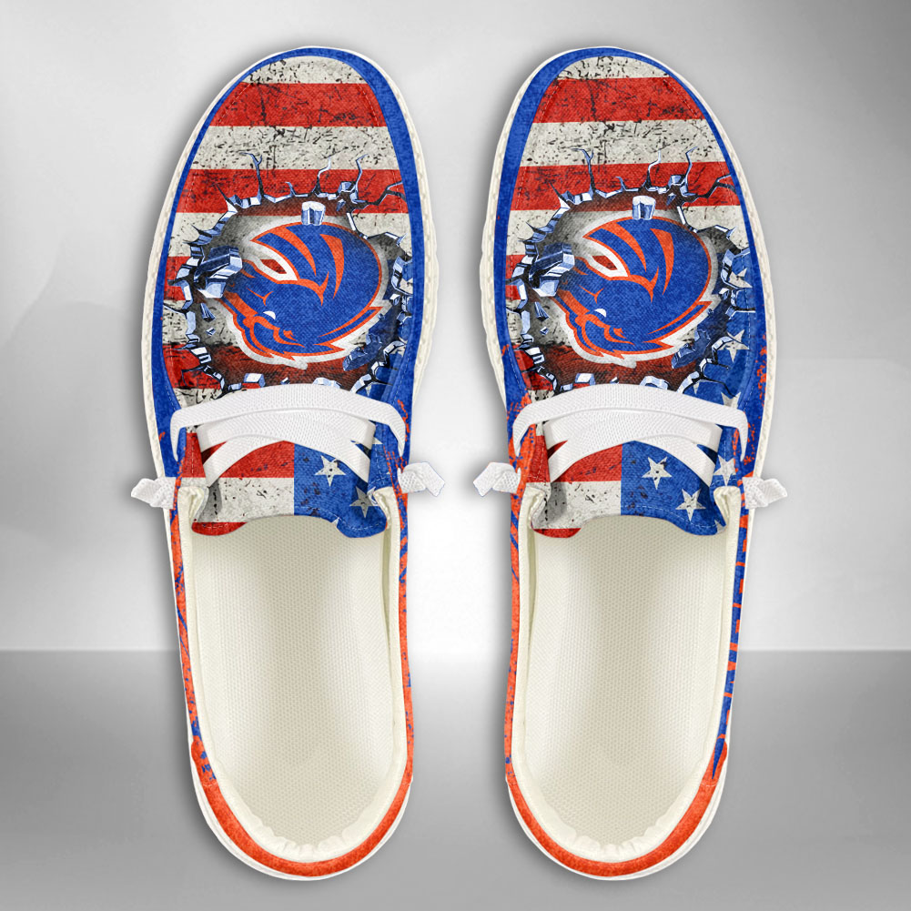 JWFancy NCAA Boise State Broncos Hey Dude Shoes Wally Men's Lace Up Loafers Comfortable For Men And Women