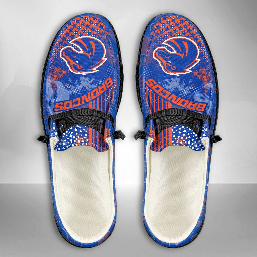 JWFancy NCAA Boise State Broncos Hey Dude Shoes Wally Men's Lace Up Loafers Comfortable For Men And Women