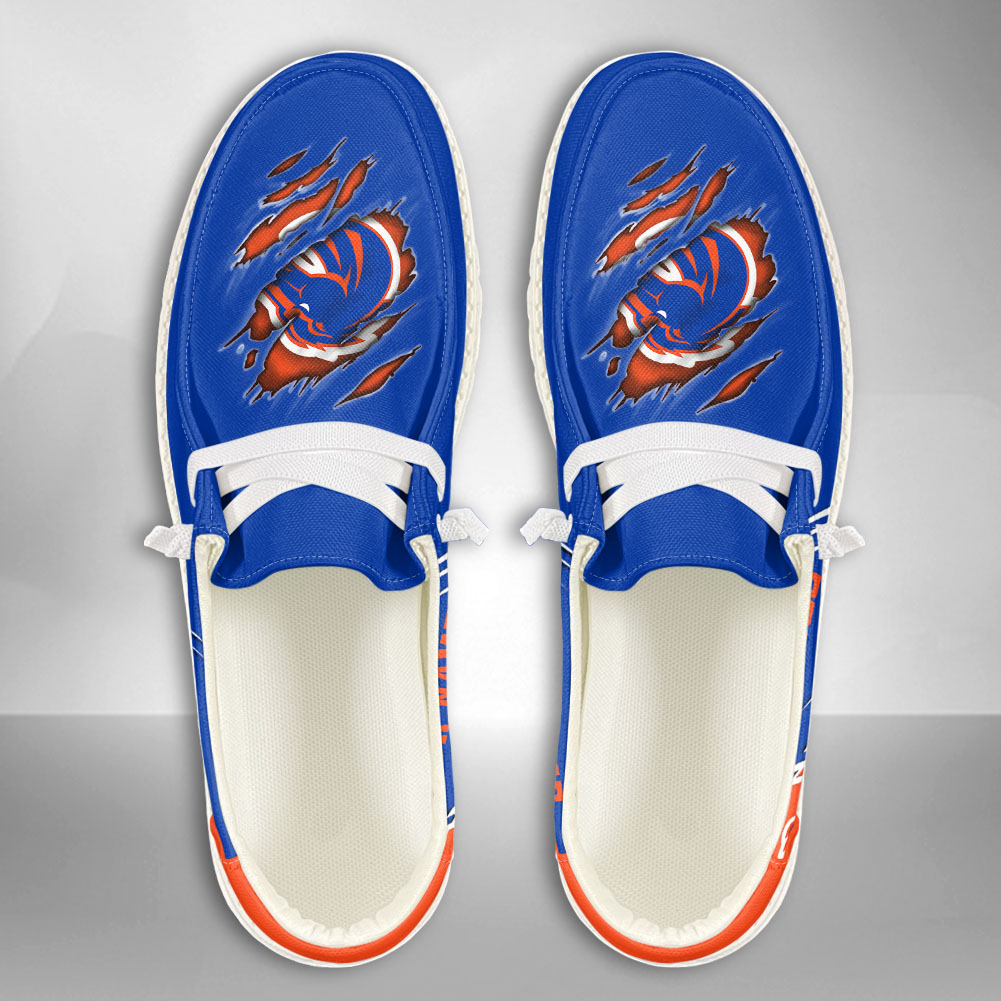 JWFancy NCAA Boise State Broncos Hey Dude Shoes Wally Men's Lace Up Loafers Comfortable For Men And Women