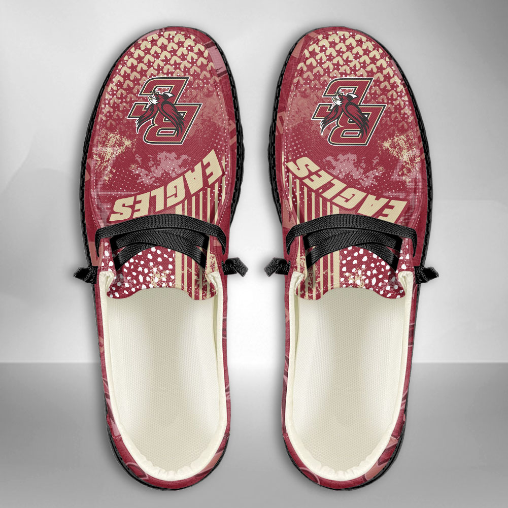 JWFancy NCAA Boston College Eagles Hey Dude Shoes Wally Men's Lace Up Loafers Comfortable For Men And Women