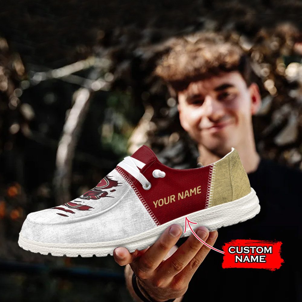 JWFancy NCAA Boston College Eagles Hey Dude Shoes Wally Men's Lace Up Loafers Comfortable For Men And Women
