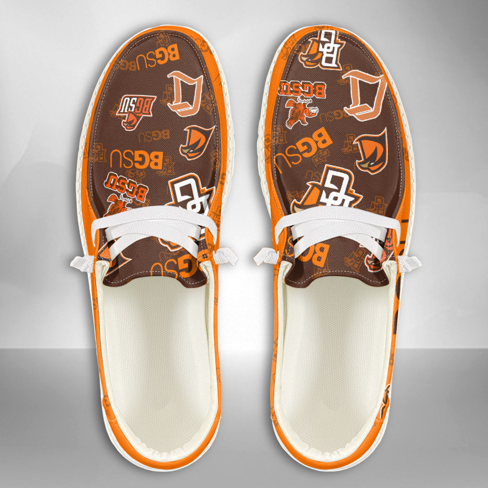 JWFancy NCAA Bowling Green State University Hey Dude Shoes Wally Men's Lace Up Loafers Comfortable For Men And Women
