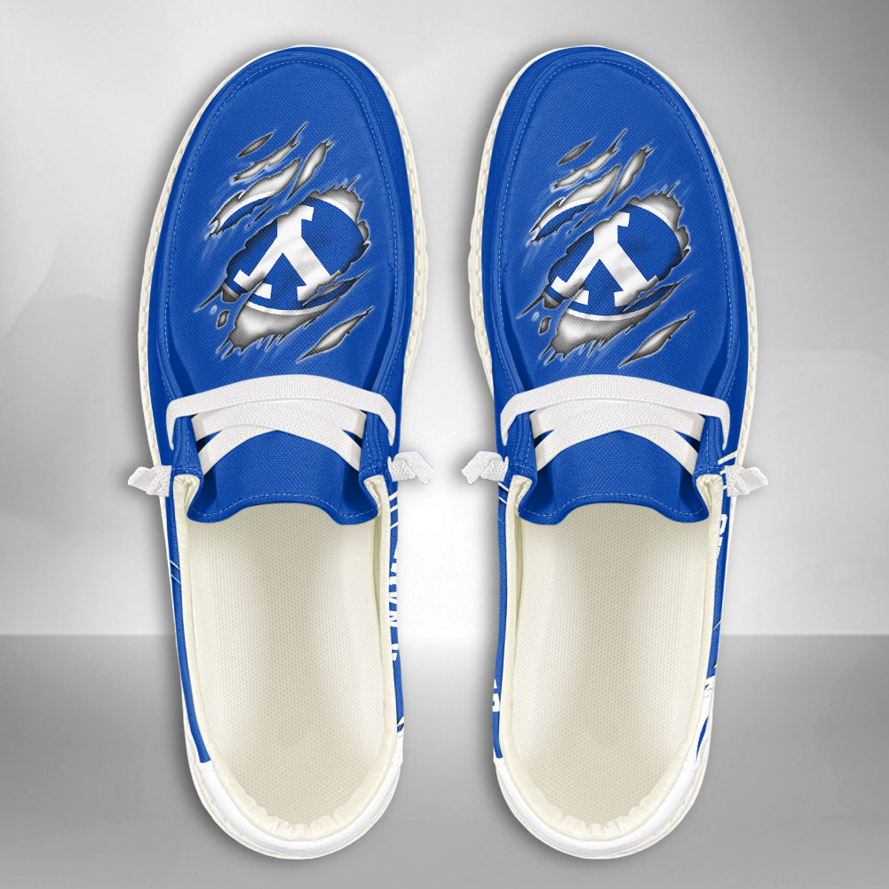 JWFancy NCAA BYU Cougars Hey Dude Shoes Wally Men's Lace Up Loafers Comfortable For Men And Women