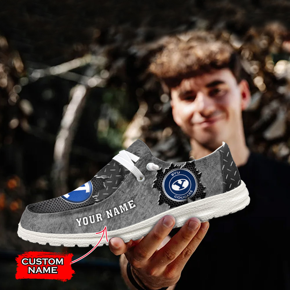 JWFancy NCAA BYU Cougars Hey Dude Shoes Wally Men's Lace Up Loafers Comfortable For Men And Women