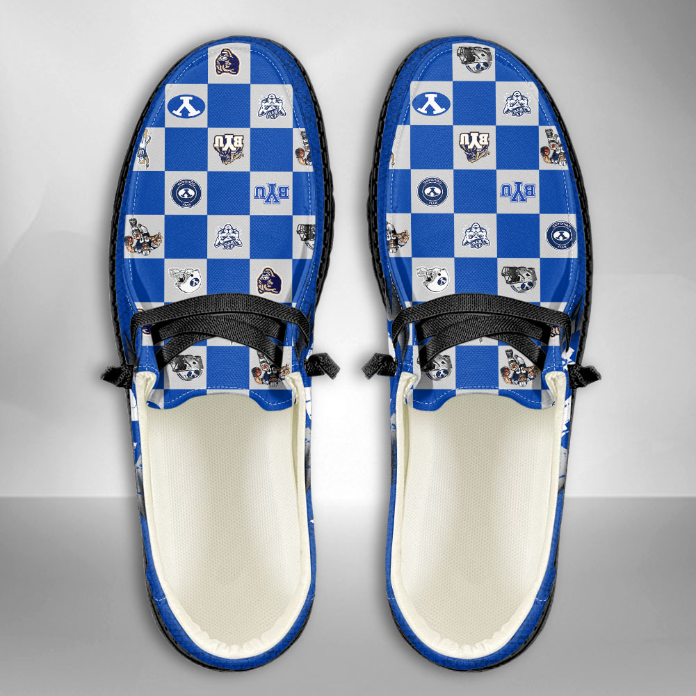 JWFancy NCAA BYU Cougars Hey Dude Shoes Wally Men's Lace Up Loafers Comfortable For Men And Women