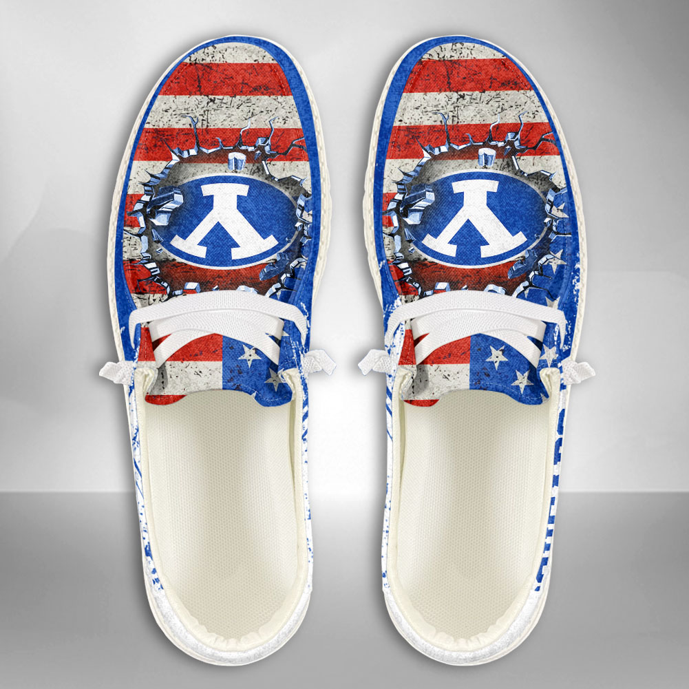 JWFancy NCAA BYU Cougars Hey Dude Shoes Wally Men's Lace Up Loafers Comfortable For Men And Women