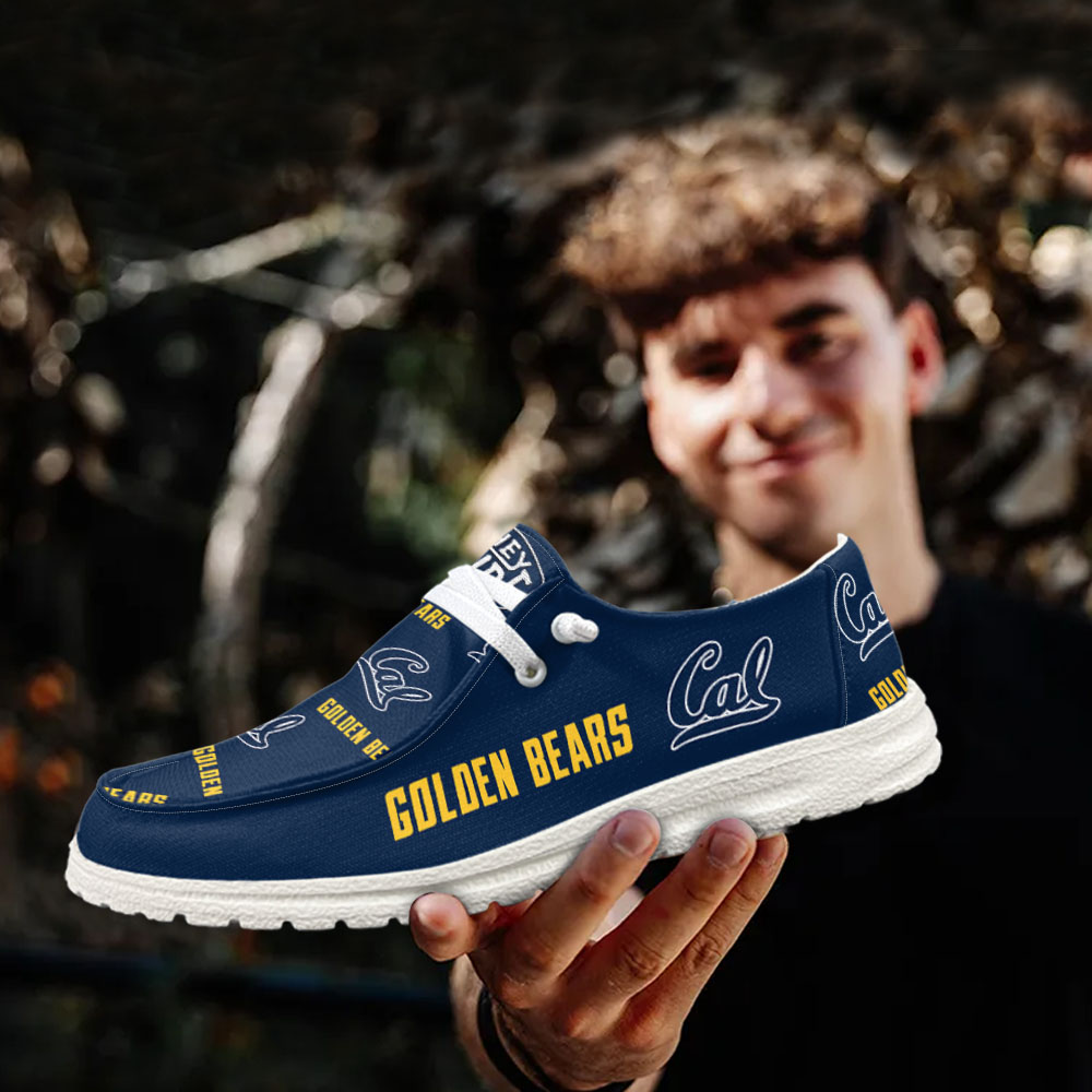 JWFancy NCAA California Golden Bears Hey Dude Shoes Wally Men's Lace Up Loafers Comfortable For Men And Women