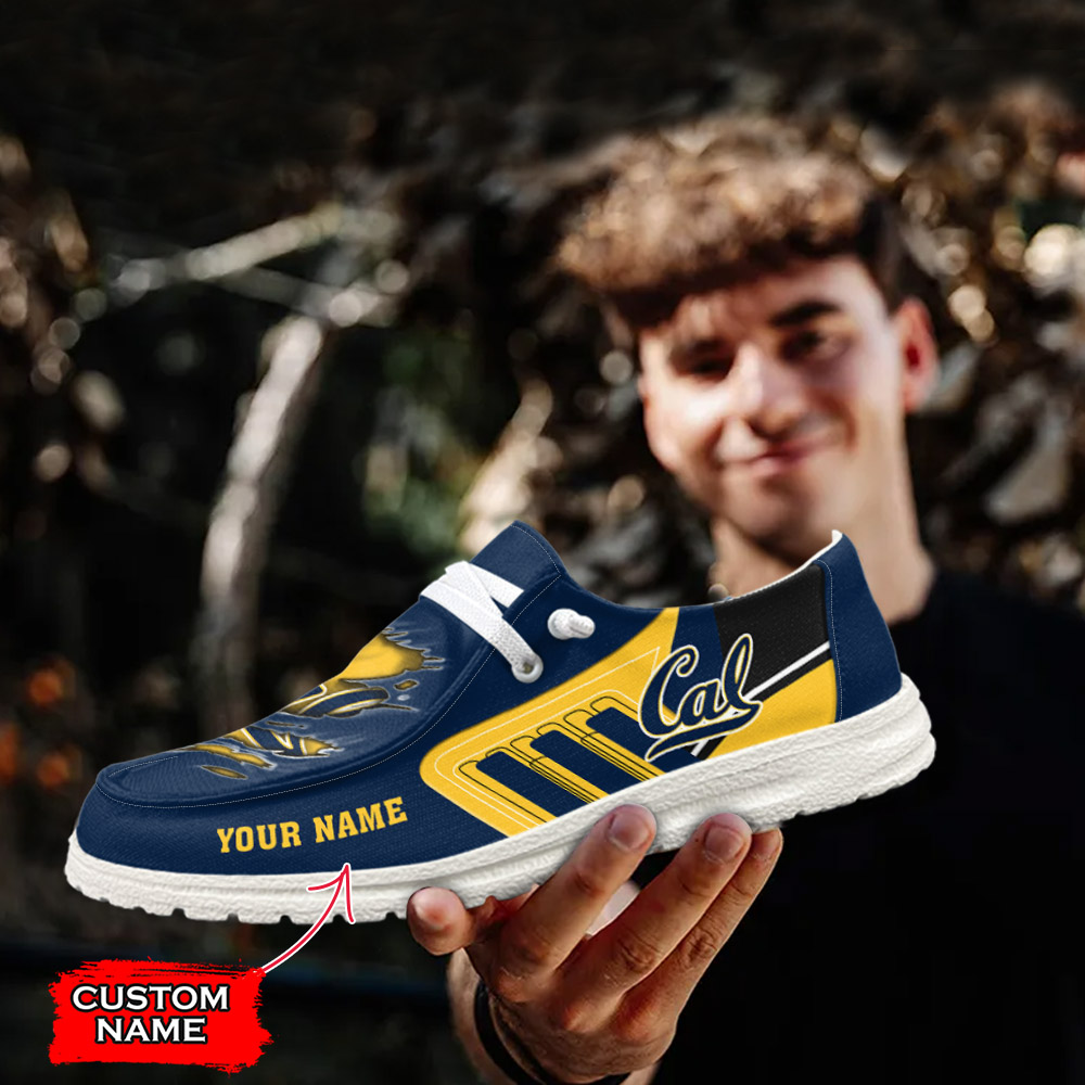 JWFancy NCAA California Golden Bears Hey Dude Shoes Wally Men's Lace Up Loafers Comfortable For Men And Women