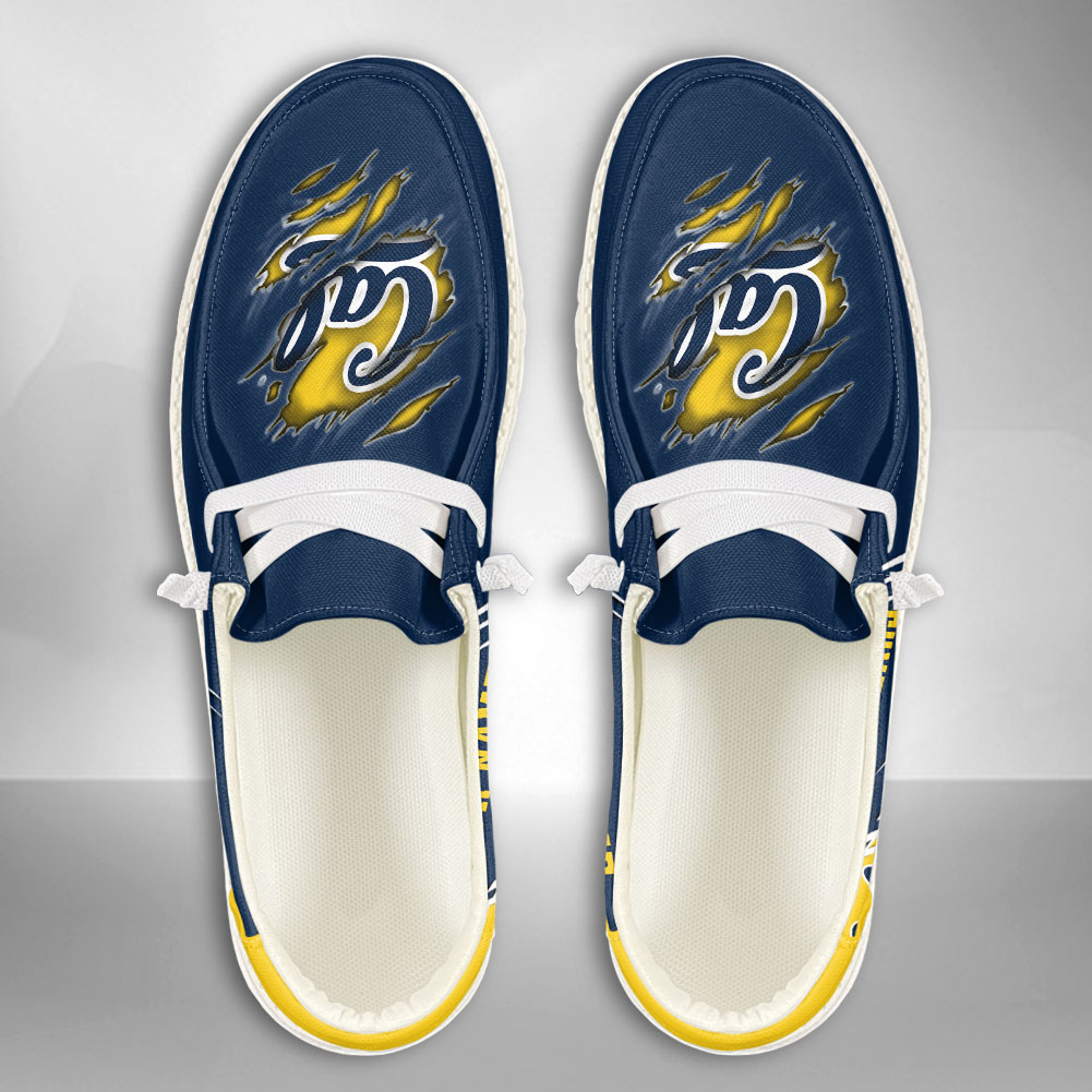 JWFancy NCAA California Golden Bears Hey Dude Shoes Wally Men's Lace Up Loafers Comfortable For Men And Women