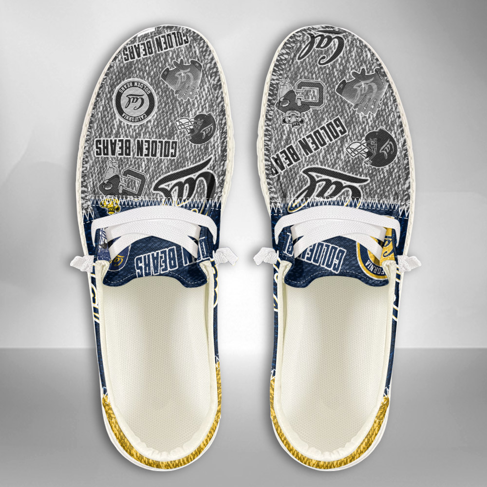 JWFancy NCAA California Golden Bears Hey Dude Shoes Wally Men's Lace Up Loafers Comfortable For Men And Women