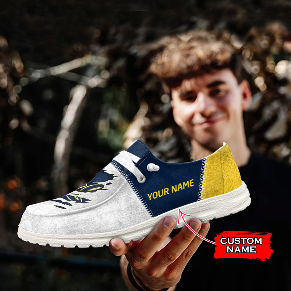 JWFancy NCAA California Golden Bears Hey Dude Shoes Wally Men's Lace Up Loafers Comfortable For Men And Women