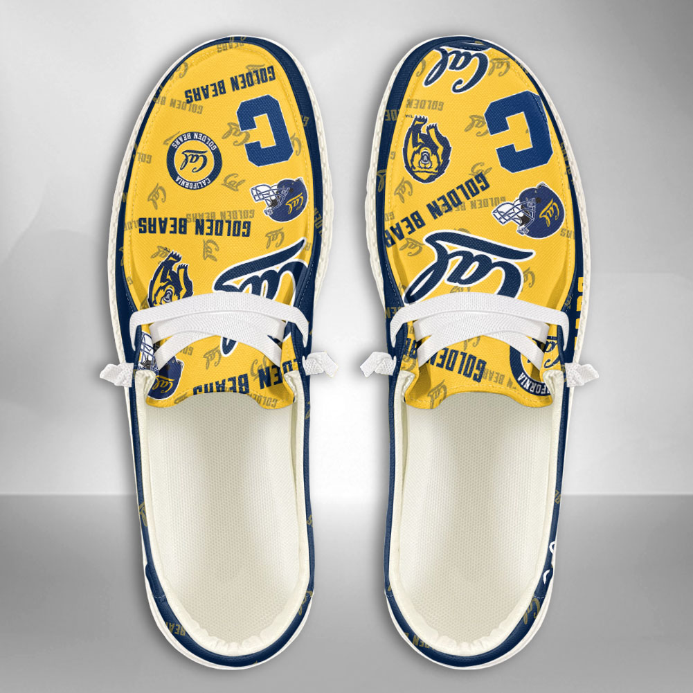 JWFancy NCAA California Golden Bears Hey Dude Shoes Wally Men's Lace Up Loafers Comfortable For Men And Women