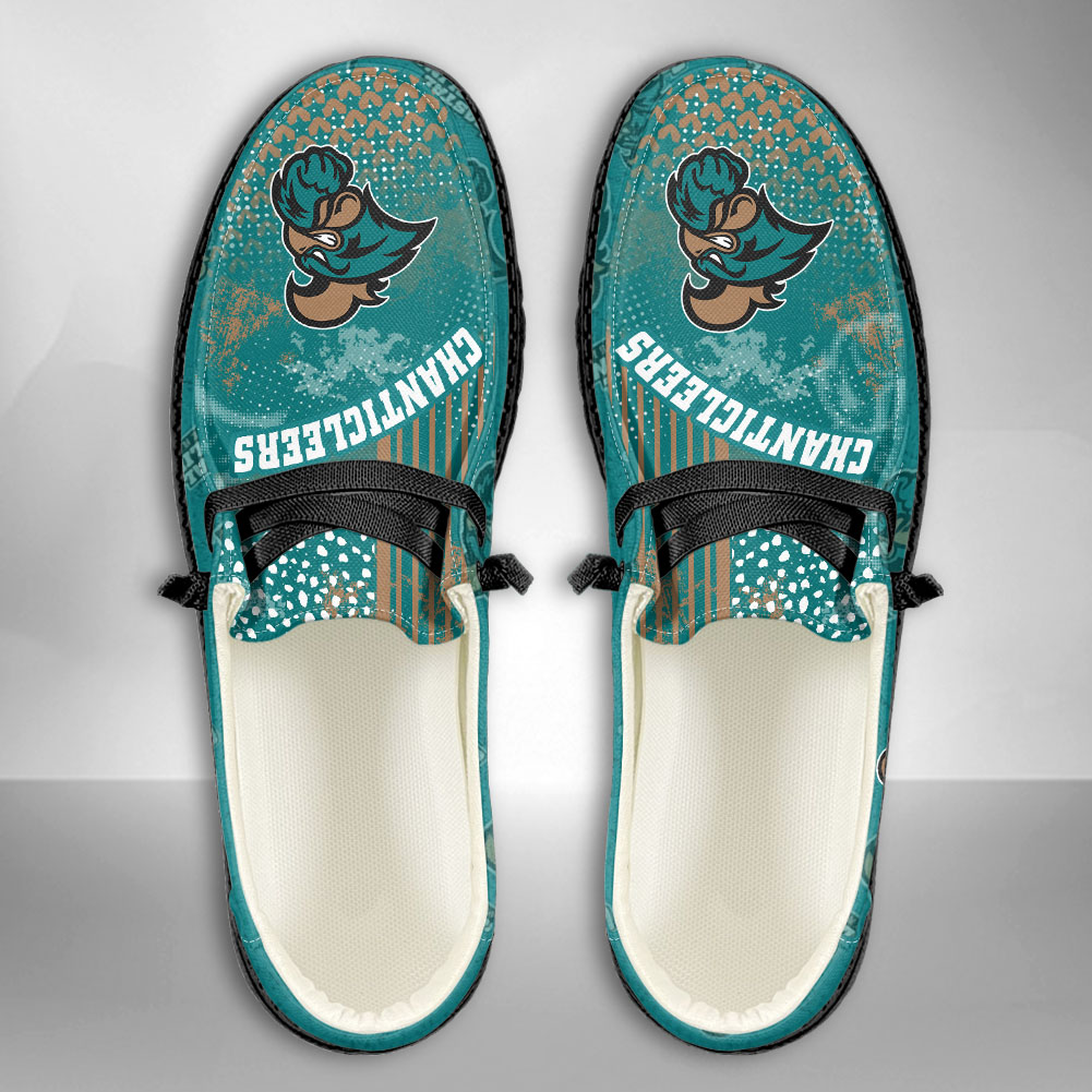 JWFancy NCAA Coastal Carolina Chanticleers Hey Dude Shoes Wally Men's Lace Up Loafers Comfortable For Men And Women