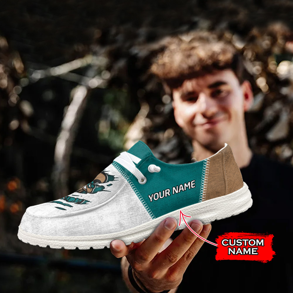 JWFancy NCAA Coastal Carolina Chanticleers Hey Dude Shoes Wally Men's Lace Up Loafers Comfortable For Men And Women