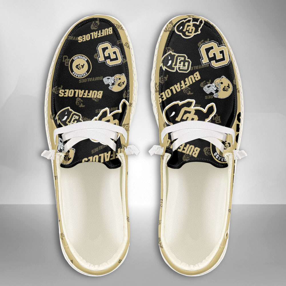 JWFancy NCAA Colorado Buffaloes Hey Dude Shoes Wally Men's Lace Up Loafers Comfortable For Men And Women