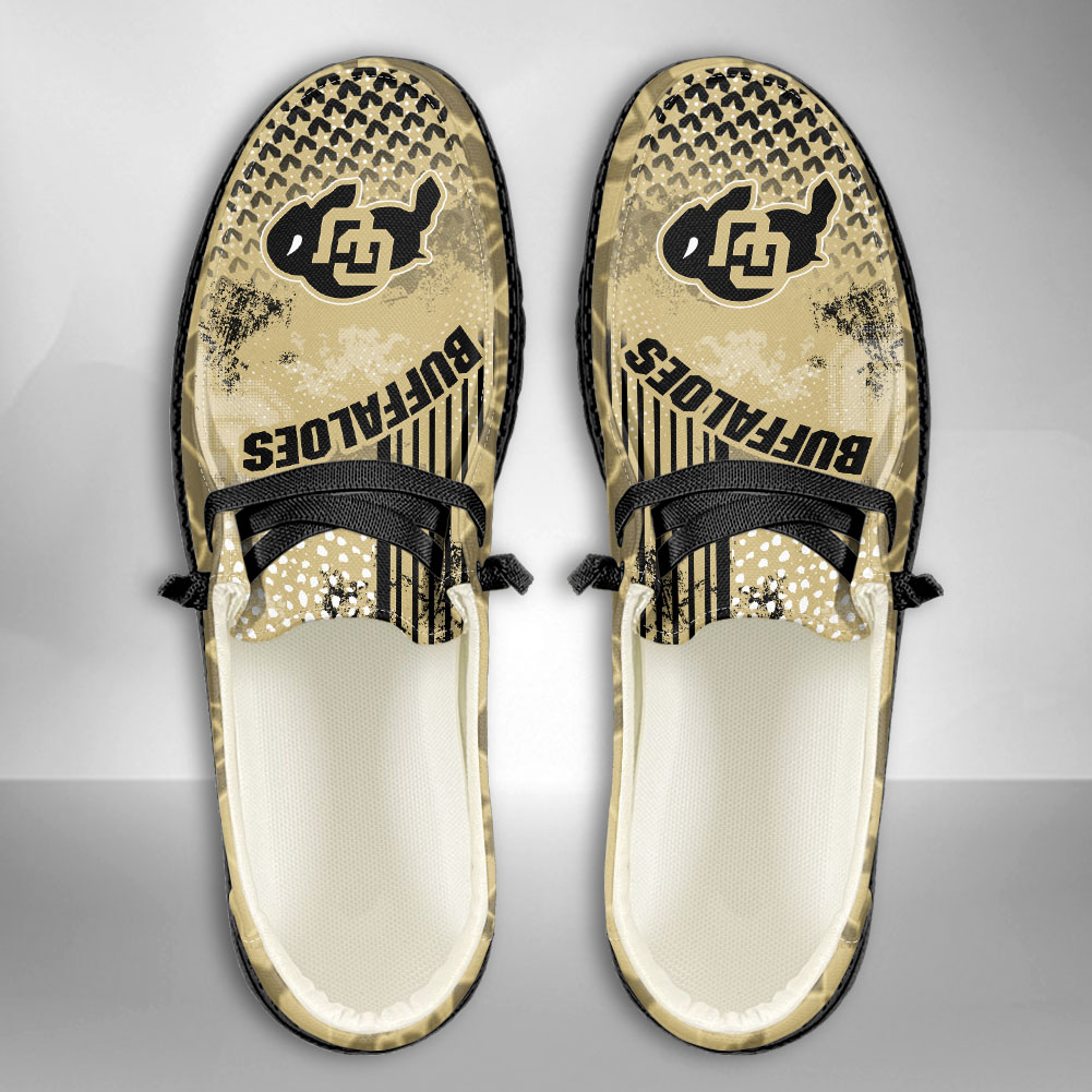 JWFancy NCAA Colorado Buffaloes Hey Dude Shoes Wally Men's Lace Up Loafers Comfortable For Men And Women