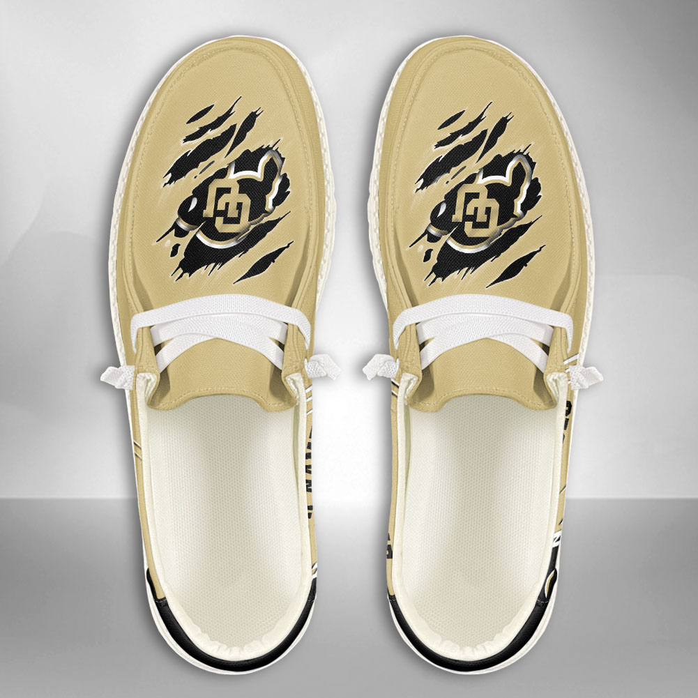JWFancy NCAA Colorado Buffaloes Hey Dude Shoes Wally Men's Lace Up Loafers Comfortable For Men And Women