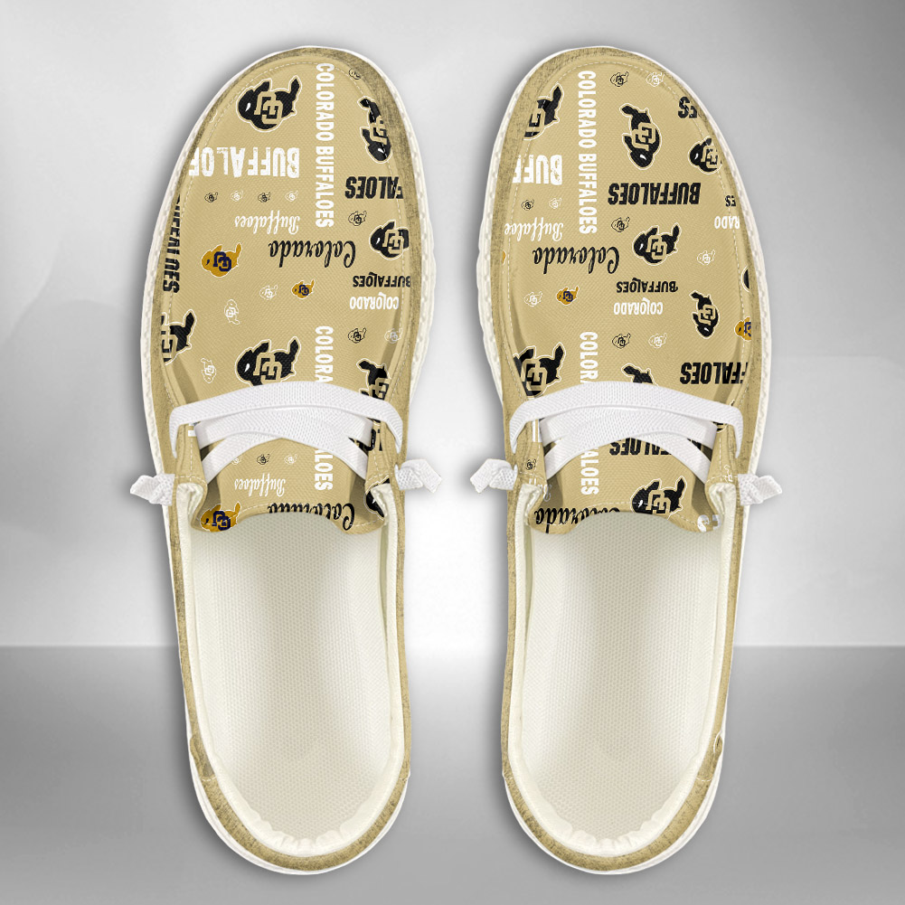 JWFancy NCAA Colorado Buffaloes Hey Dude Shoes Wally Men's Lace Up Loafers Comfortable For Men And Women