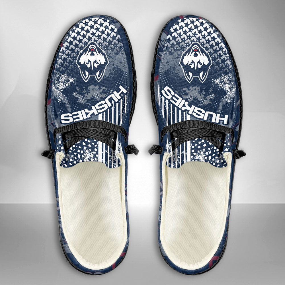 JWFancy NCAA Connecticut Huskies Hey Dude Shoes Wally Men's Lace Up Loafers Comfortable For Men And Women