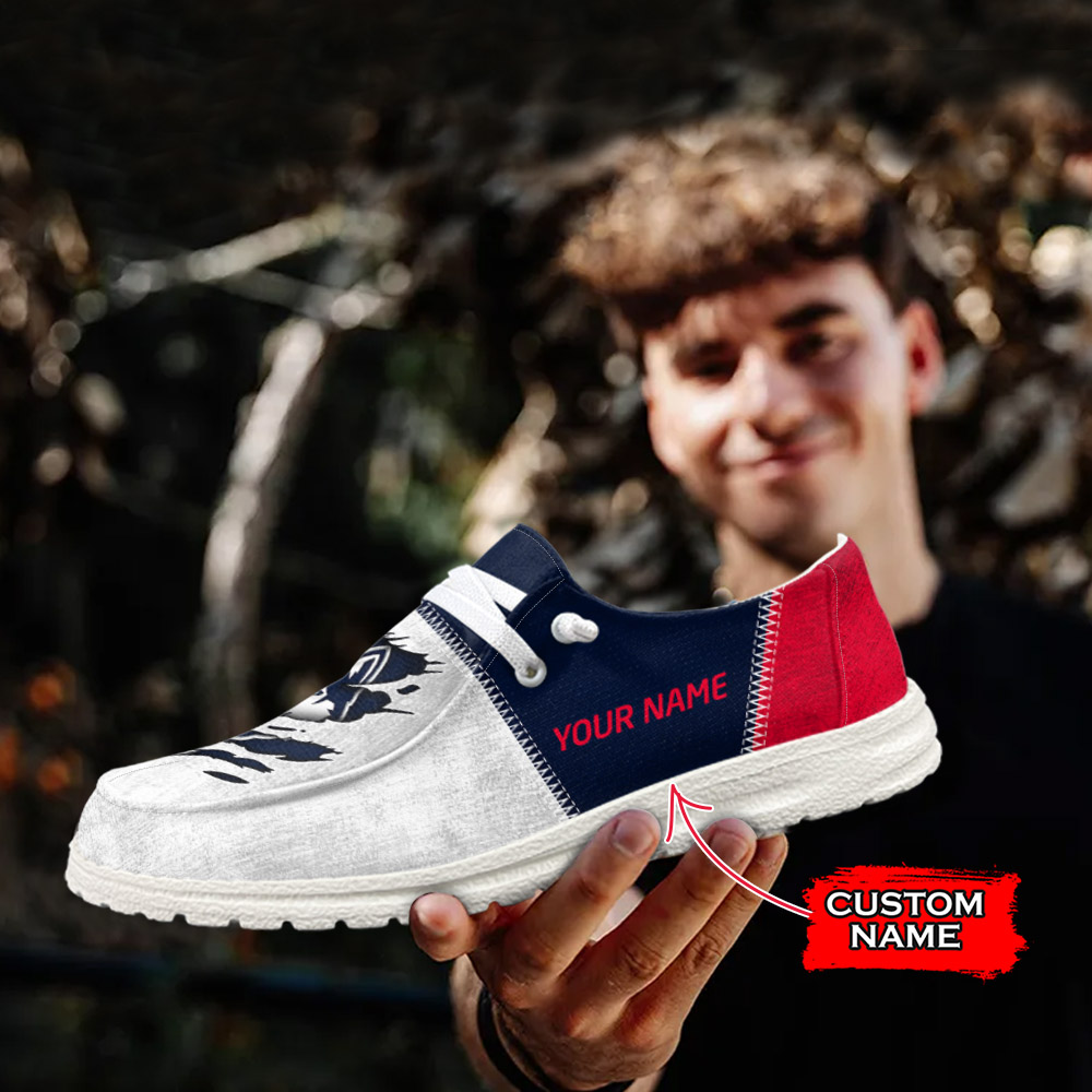 JWFancy NCAA Connecticut Huskies Hey Dude Shoes Wally Men's Lace Up Loafers Comfortable For Men And Women