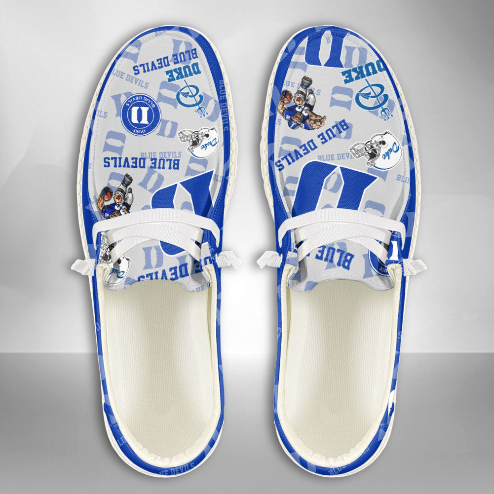 JWFancy NCAA Duke Blue Devils Hey Dude Shoes Wally Men's Lace Up Loafers Comfortable For Men And Women