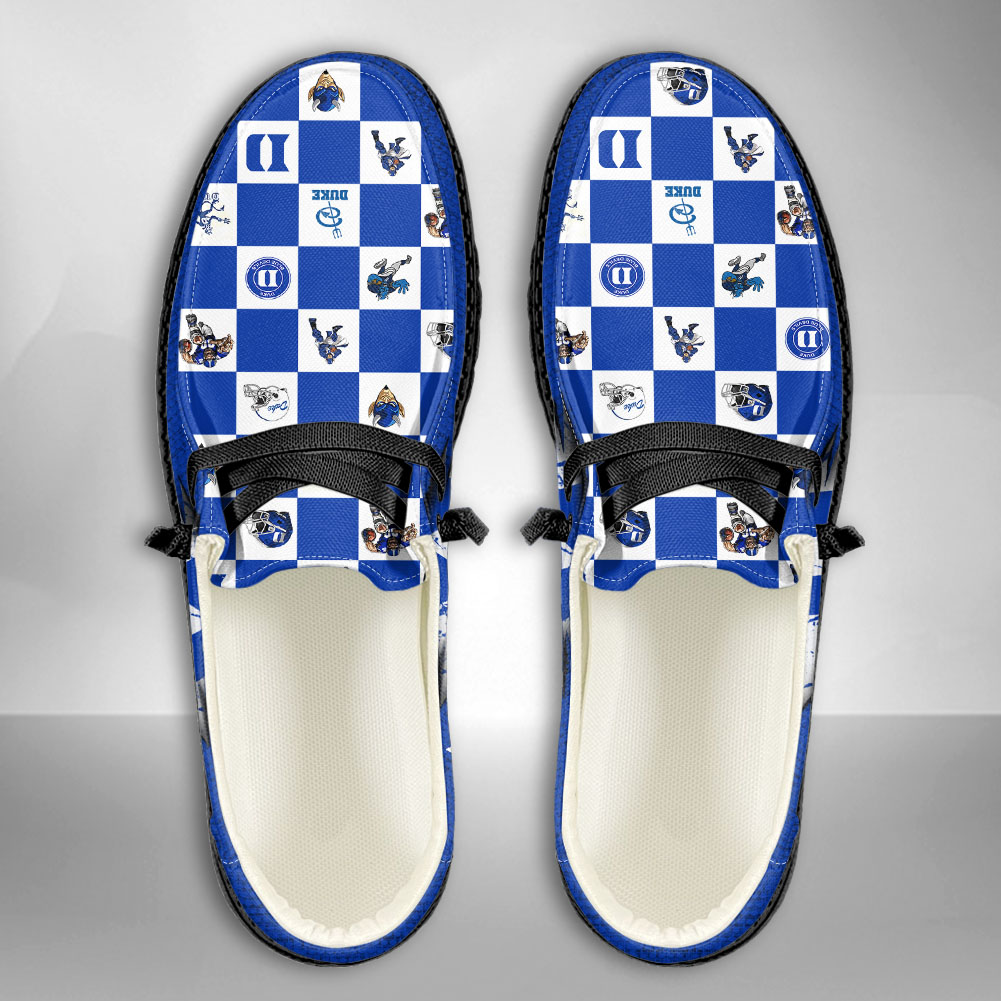 JWFancy NCAA Duke Blue Devils Hey Dude Shoes Wally Men's Lace Up Loafers Comfortable For Men And Women