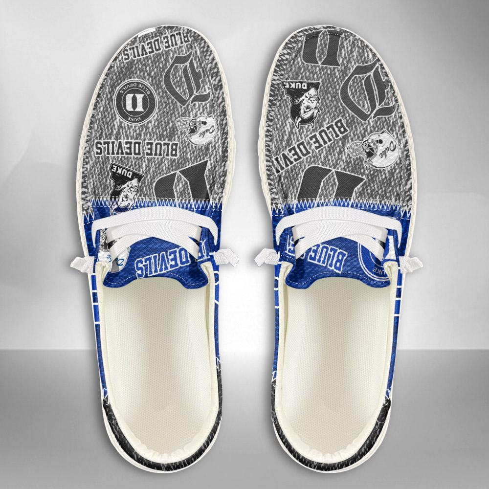 JWFancy NCAA Duke Blue Devils Hey Dude Shoes Wally Men's Lace Up Loafers Comfortable For Men And Women