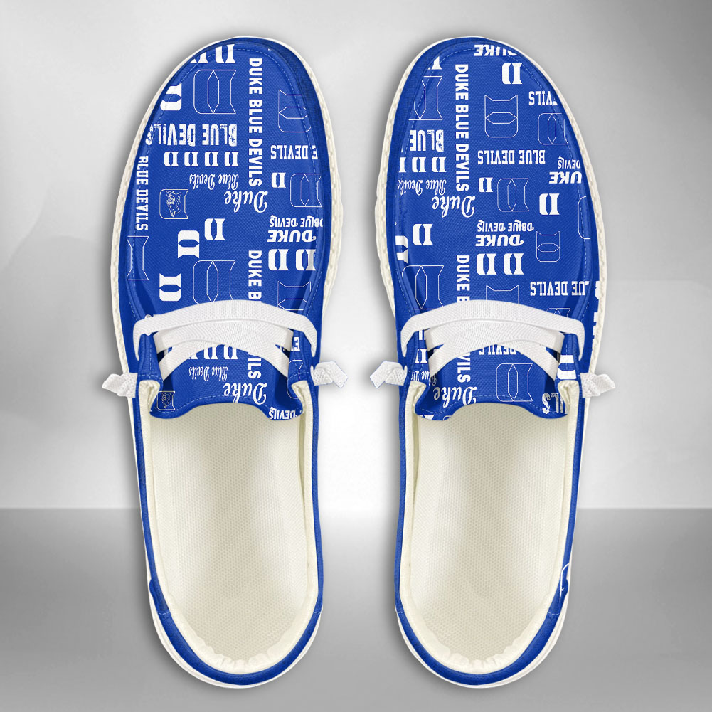 JWFancy NCAA Duke Blue Devils Hey Dude Shoes Wally Men's Lace Up Loafers Comfortable For Men And Women