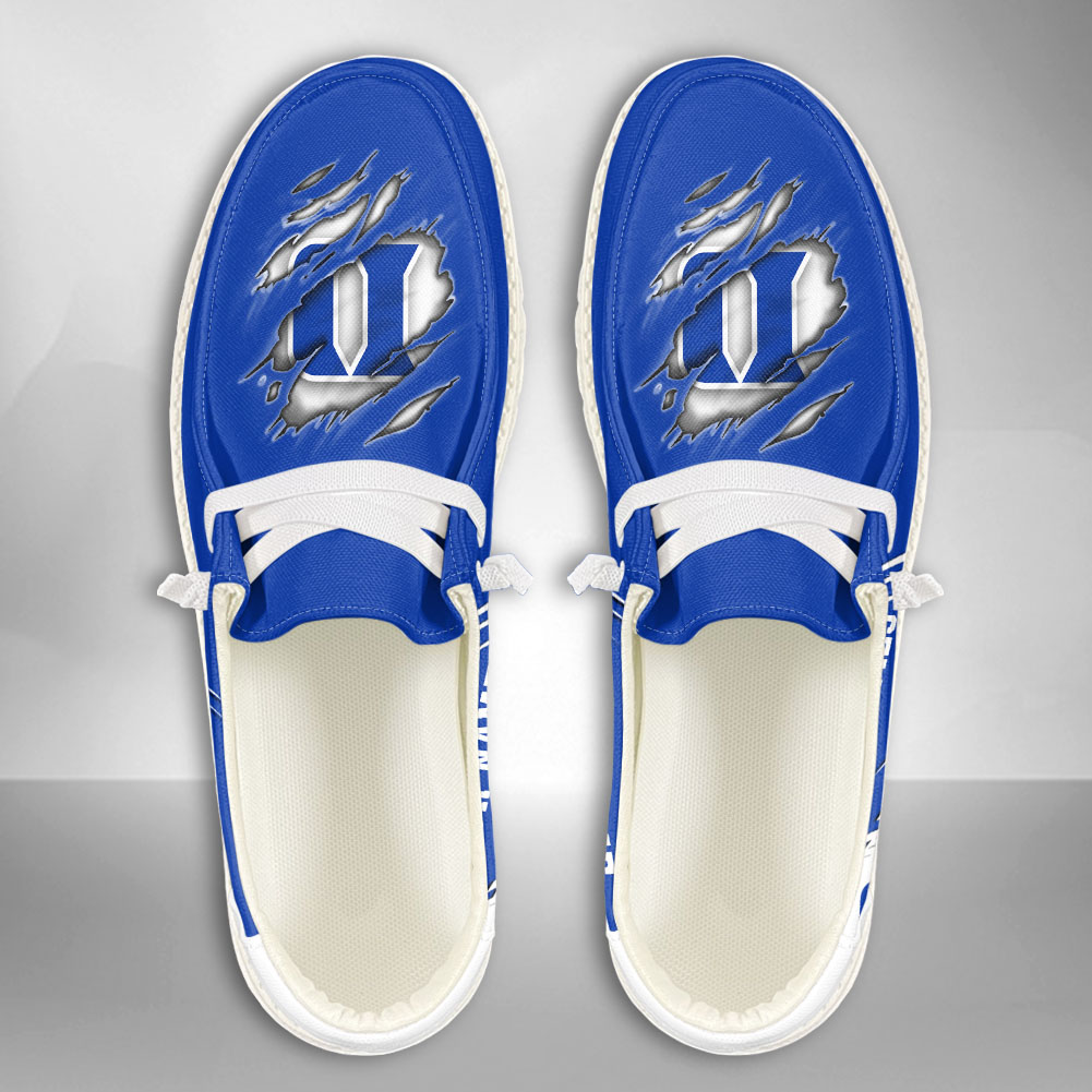 JWFancy NCAA Duke Blue Devils Hey Dude Shoes Wally Men's Lace Up Loafers Comfortable For Men And Women